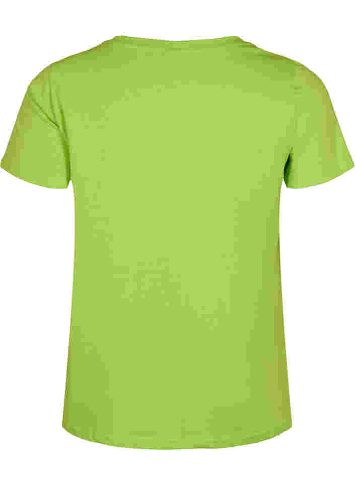 Bomulds t-shirt med tryk, Lime Green w. Bella, Packshot image number 1