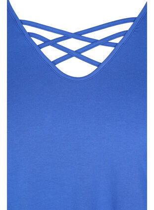 Kortærmet t-shirt med v-udskæring, Dazzling Blue, Packshot image number 2
