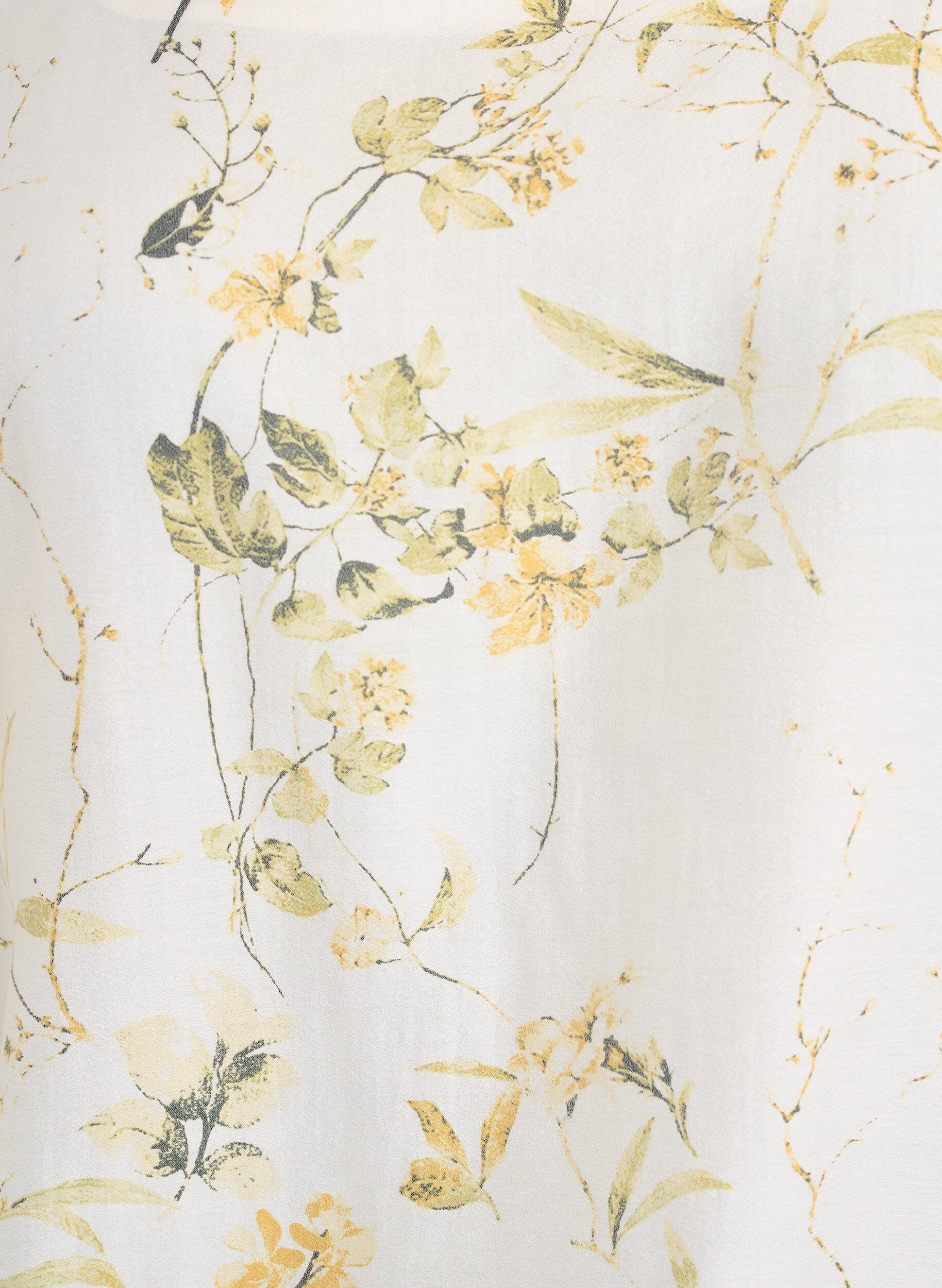 Zizzi Bluse med blomsterprint og firkantet hals, Gul, Packshot image number 2