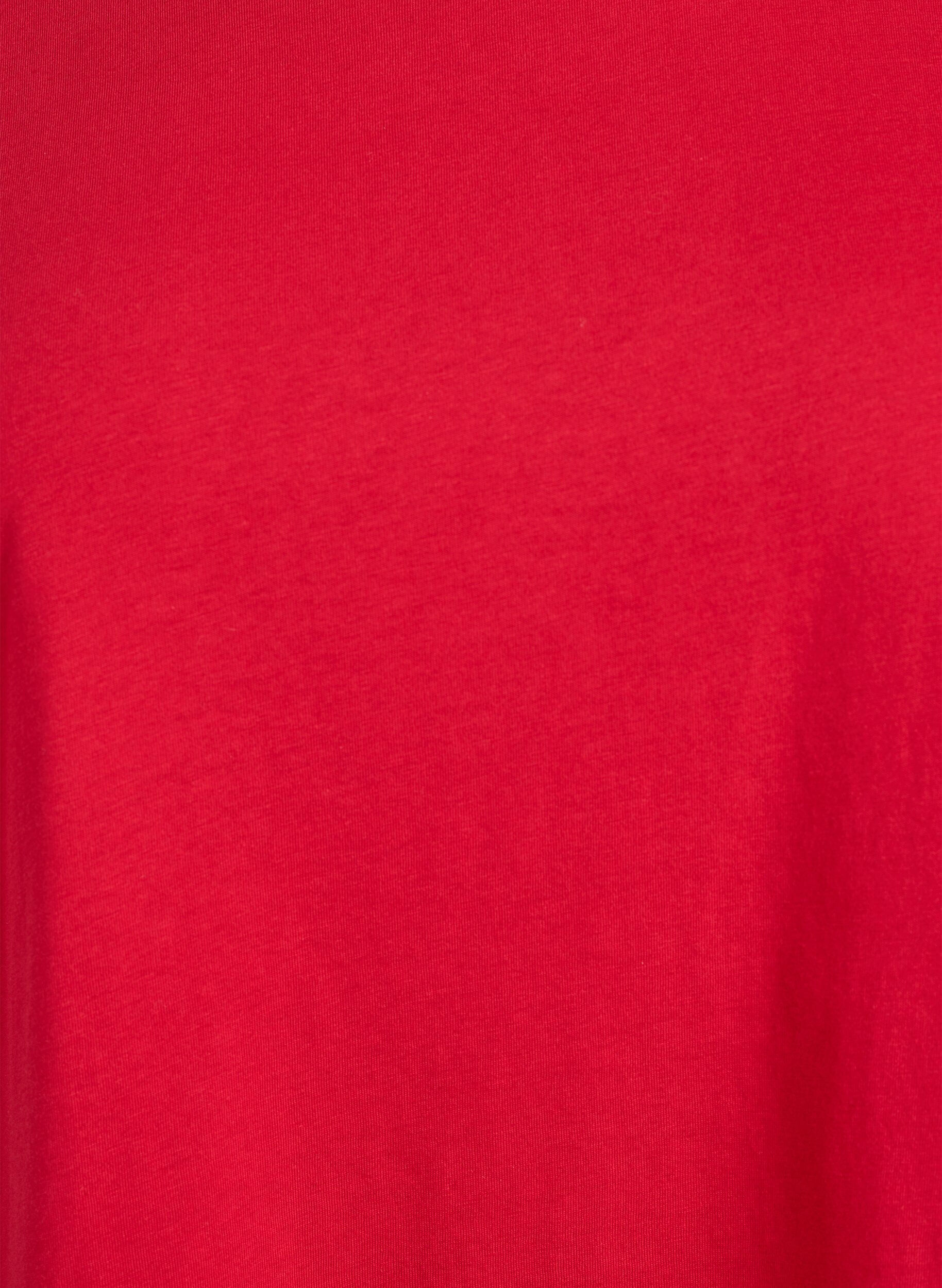 ZizziKort&aelig;rmet t-shirt i bomuldsblanding, R&oslash;d, Packshot image number 2