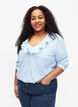 Bluse i bomulds-viskose mix med 3/4 ærmer, Chambray Blue, Model image number 0