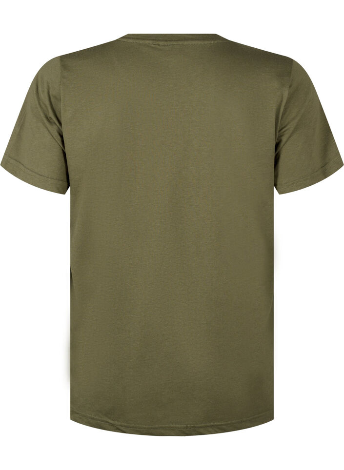 FLASH - T-shirt med motiv, Olive Night Flower, Packshot image number 1
