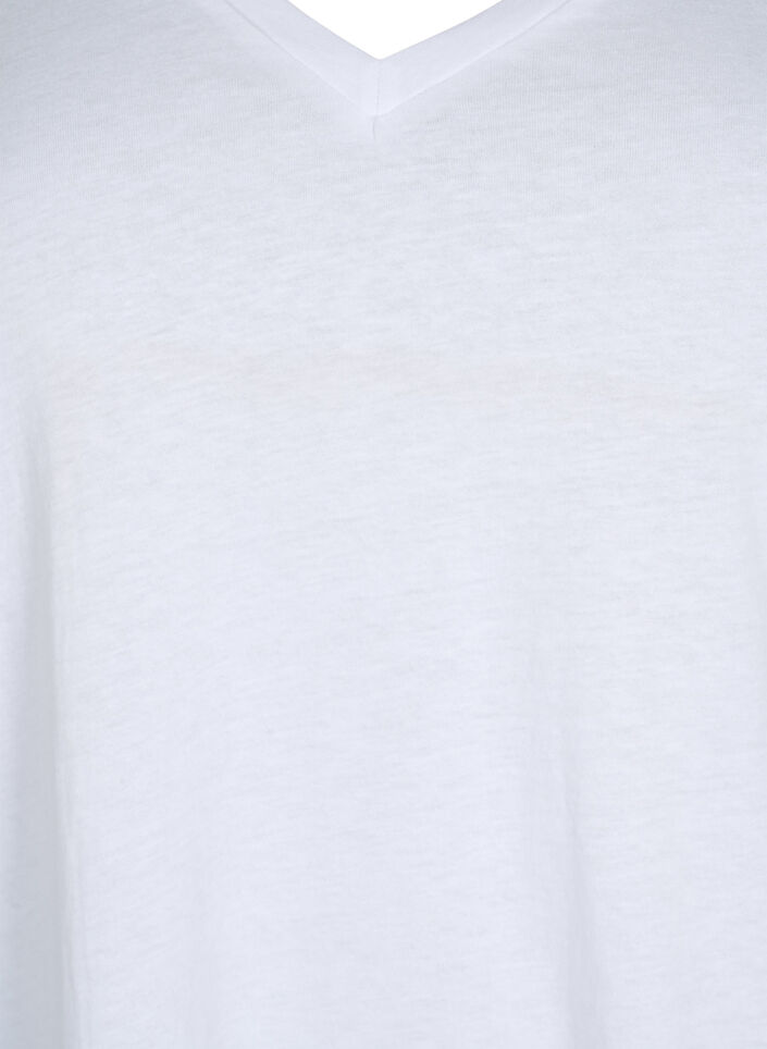 2-pak t-shirt med v-udsk&aelig;ring, Bright White / Black, Packshot image number 2