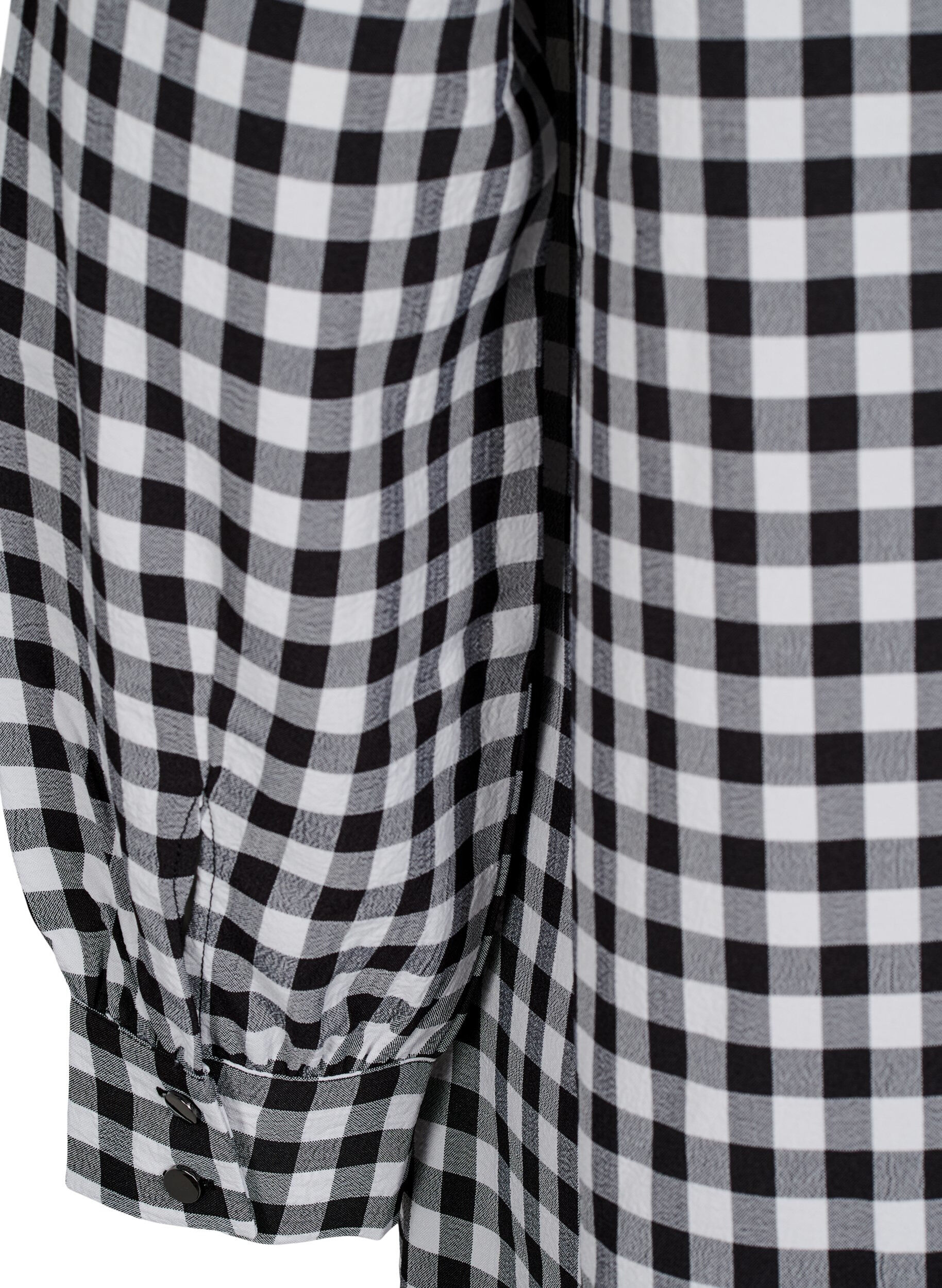 Zizzi Ternet tunika med V-hals, Black/W. Gingham, Packshot image number 3