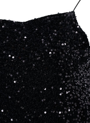 Top med pailletter og smalle stropper, Black Sequins, Packshot image number 2
