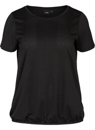 Kortærmet t-shirt med struktur, Black
