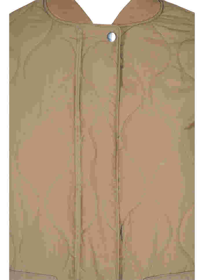 Lang quiltet jakke med lynlås og lommer, Amphora, Packshot image number 2