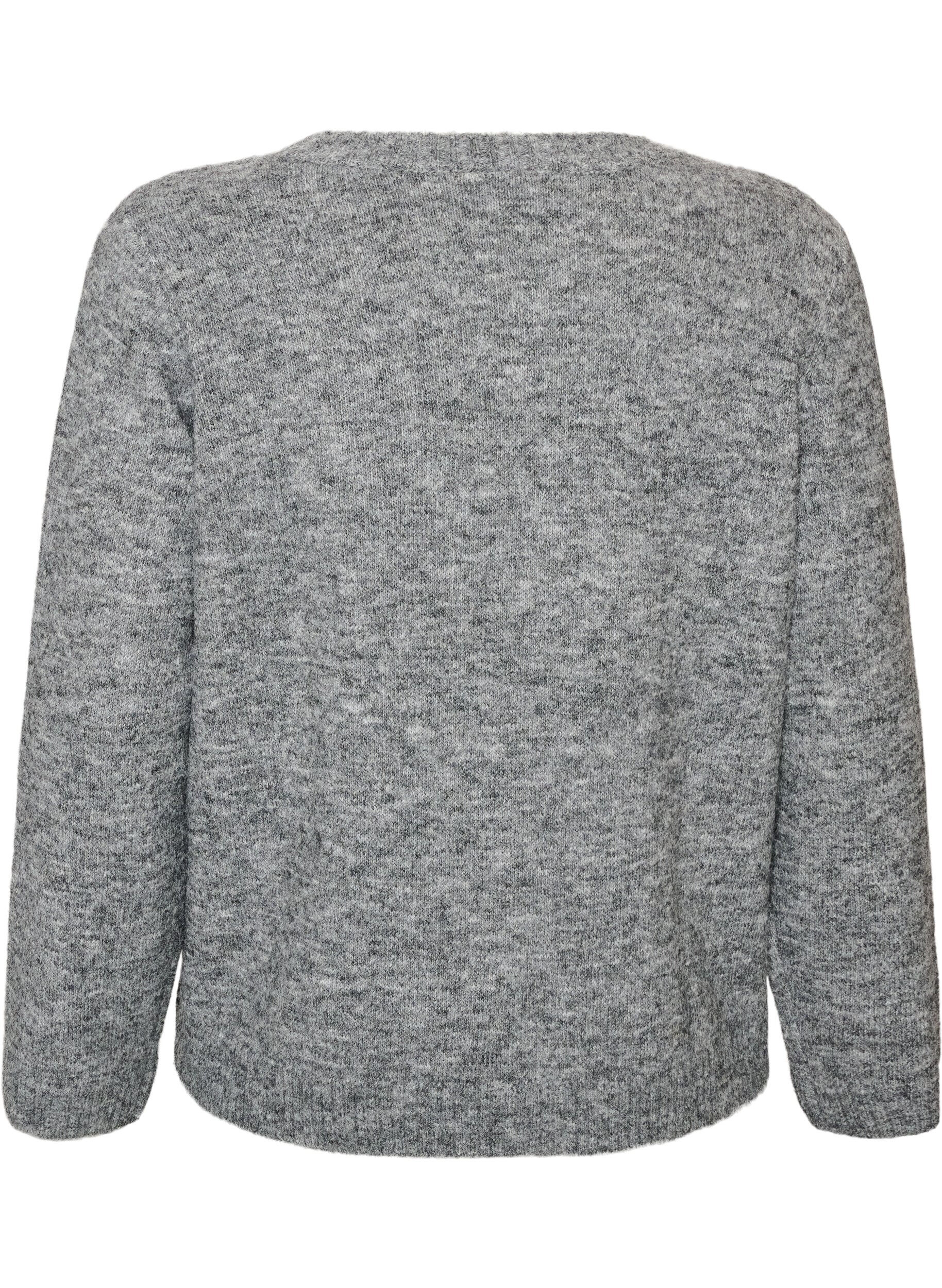 ZizziL&oslash;s striktr&oslash;je med rund hals, Gr&aring;, Packshot image number 1