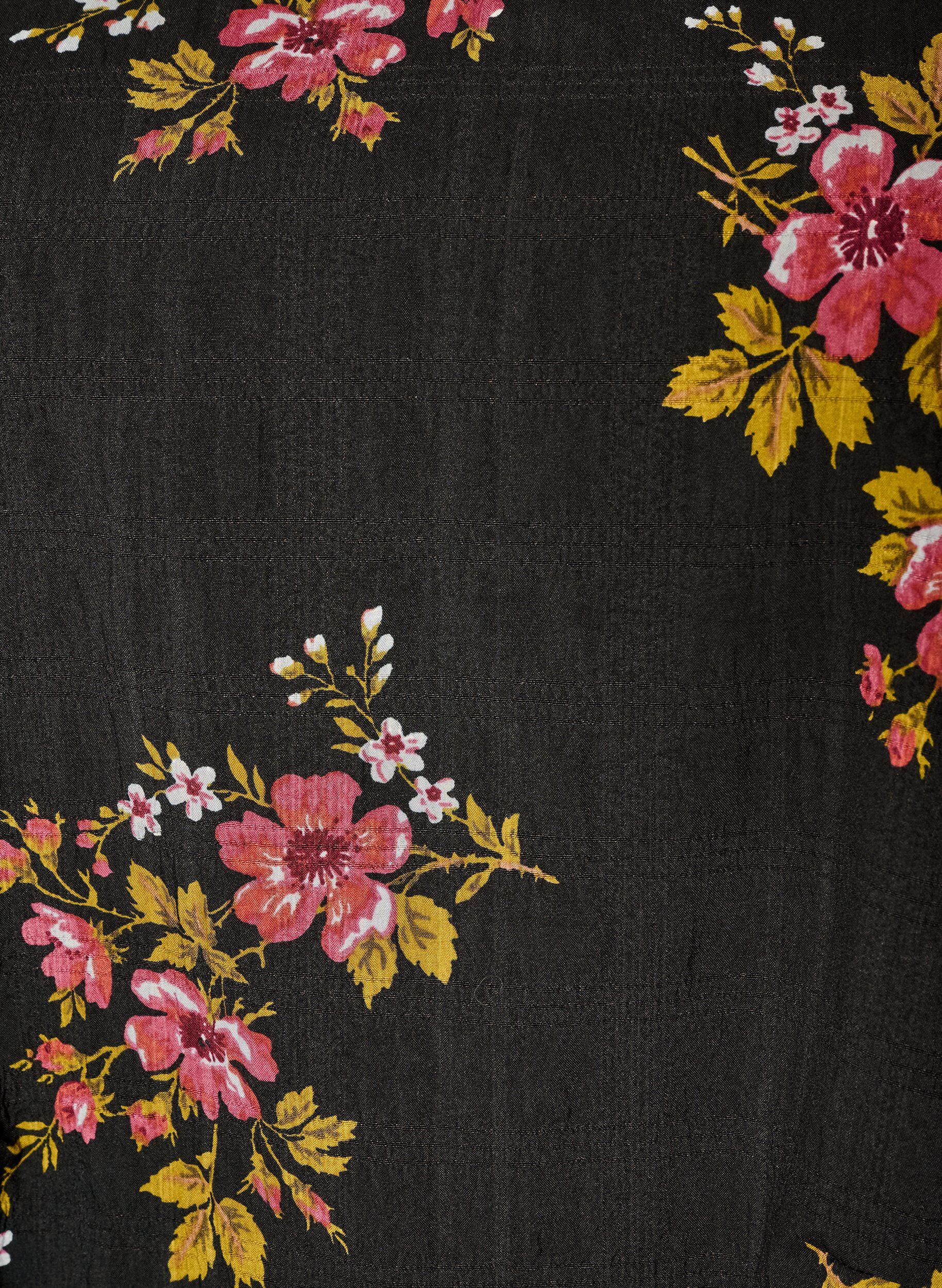 ZizziLang&aelig;rmet bluse med blomsterprint, Sort, Packshot image number 2