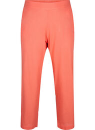 Løse bukser i hør-bomuldsmix , Living Coral