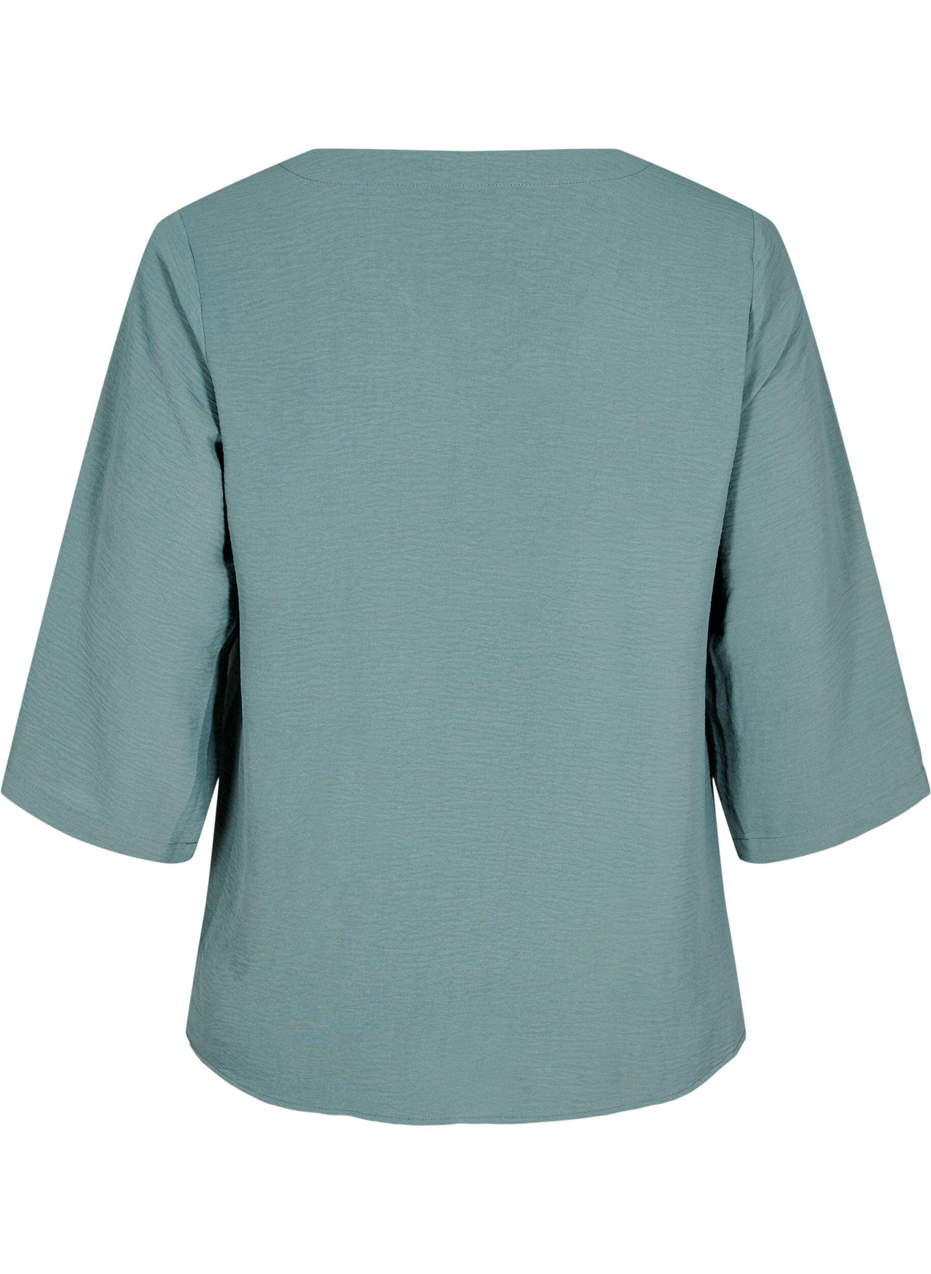 ZizziBluse med 3/4 &aelig;rmer, Gr&oslash;n, Packshot image number 1