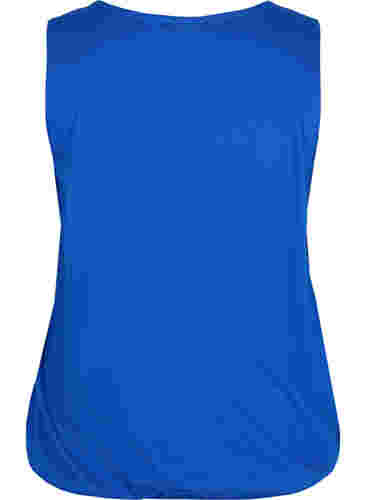 Bomulds top med elastik i bunden, Dazzling Blue, Packshot image number 1
