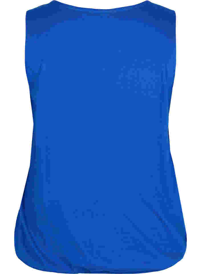 Bomulds top med elastik i bunden, Dazzling Blue, Packshot image number 1