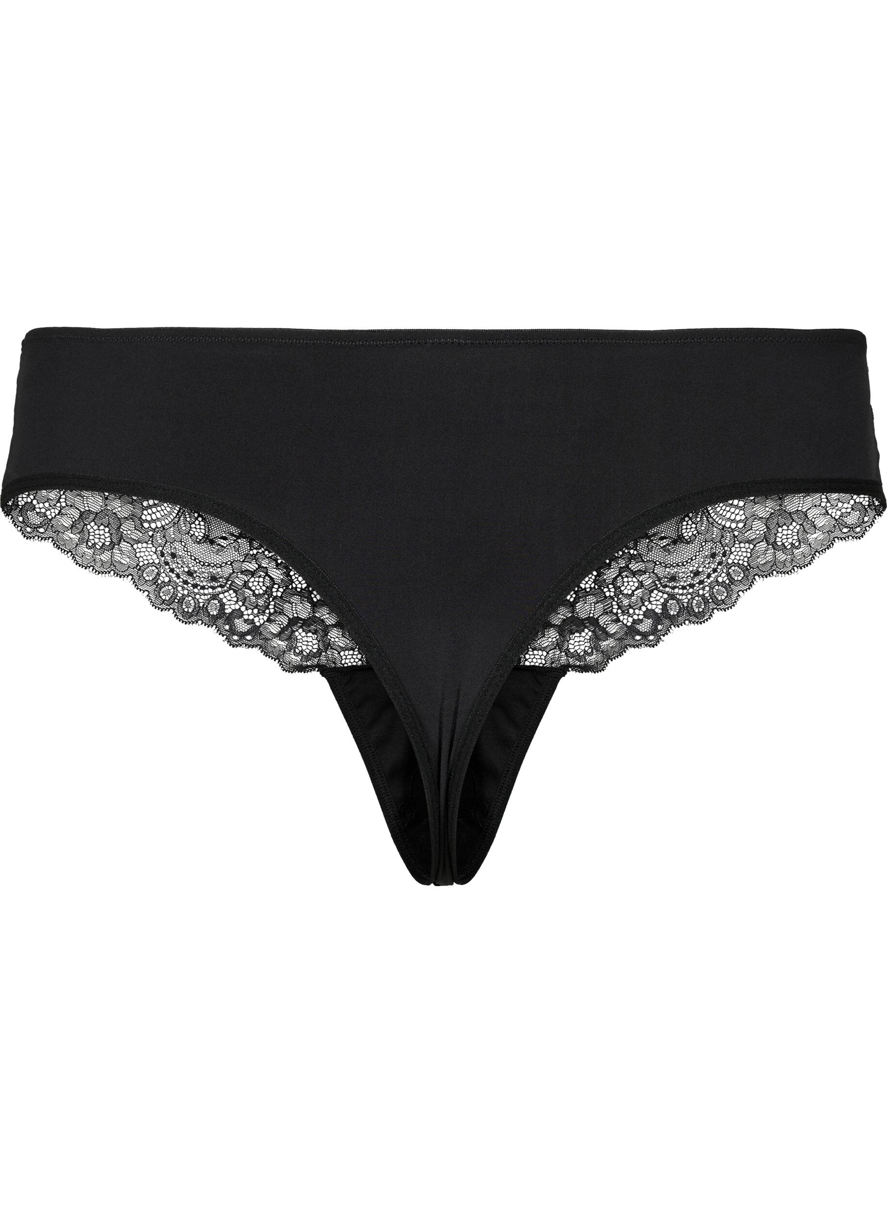 Zizzi Blonde g-streng med regul&aelig;r talje, Black, Packshot image number 1