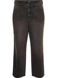 Kiana straight fit jeans med h&oslash;j talje, Sort