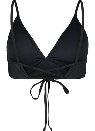 Bikinitop med udtagelige puder og bindebånd bagpå, Black, Packshot image number 1