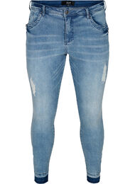 Super slim Amy jeans med slid, Blue denim