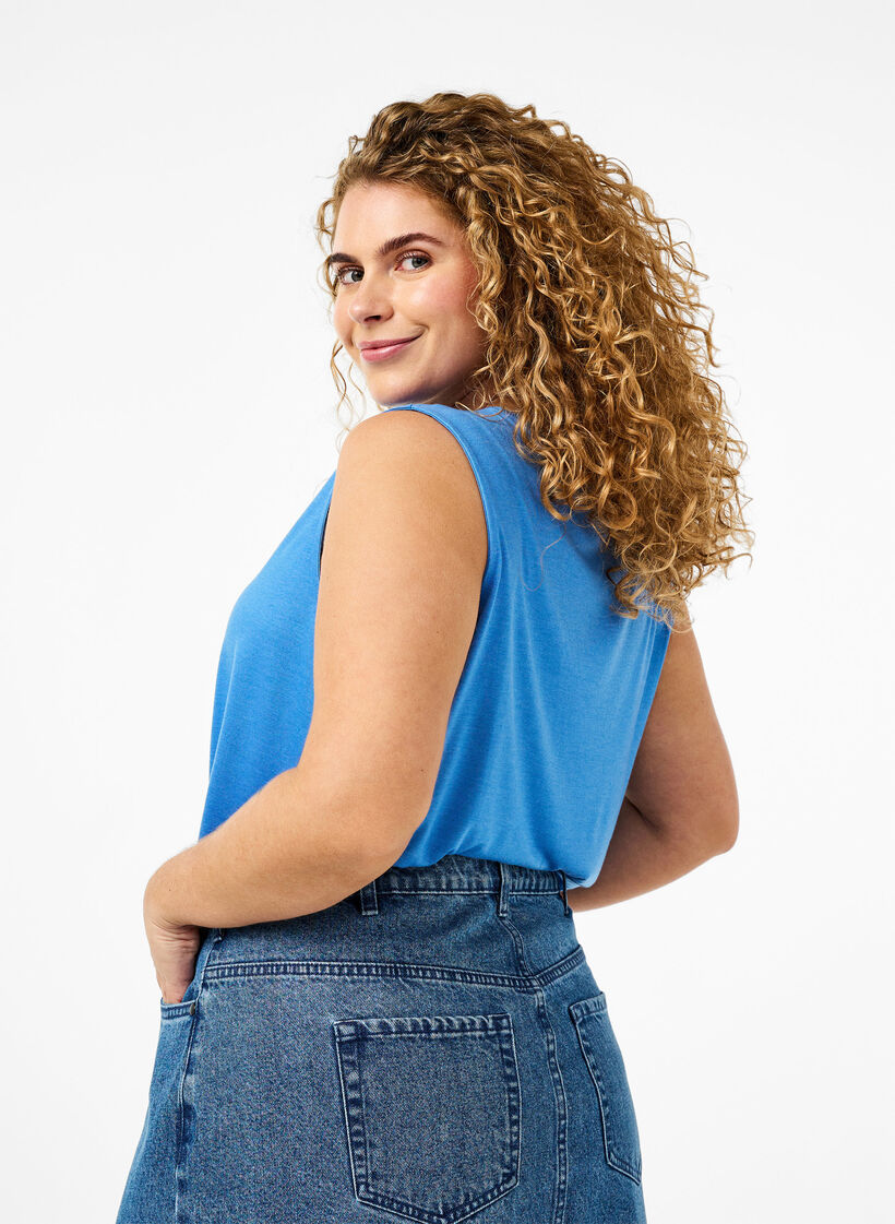 Ærmeløs top med blonde, Marina, Model image number 1