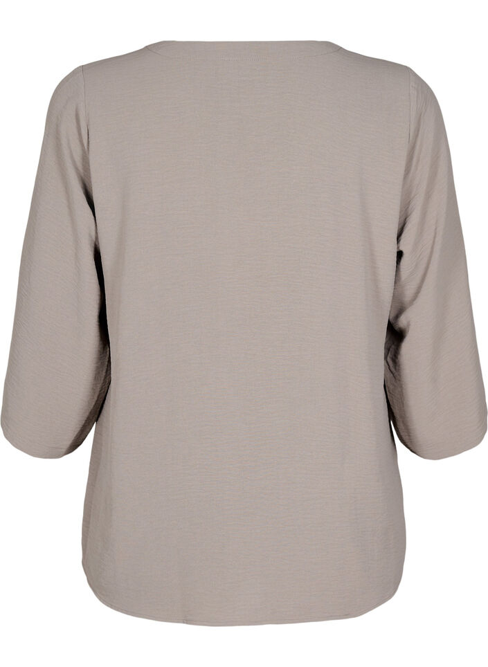 Bluse med 3/4 &aelig;rmer, Beige, Packshot image number 1