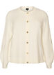 Cardigan i bl&oslash;d strik med guldfarvede knapper, Vanilla, Packshot image number 0