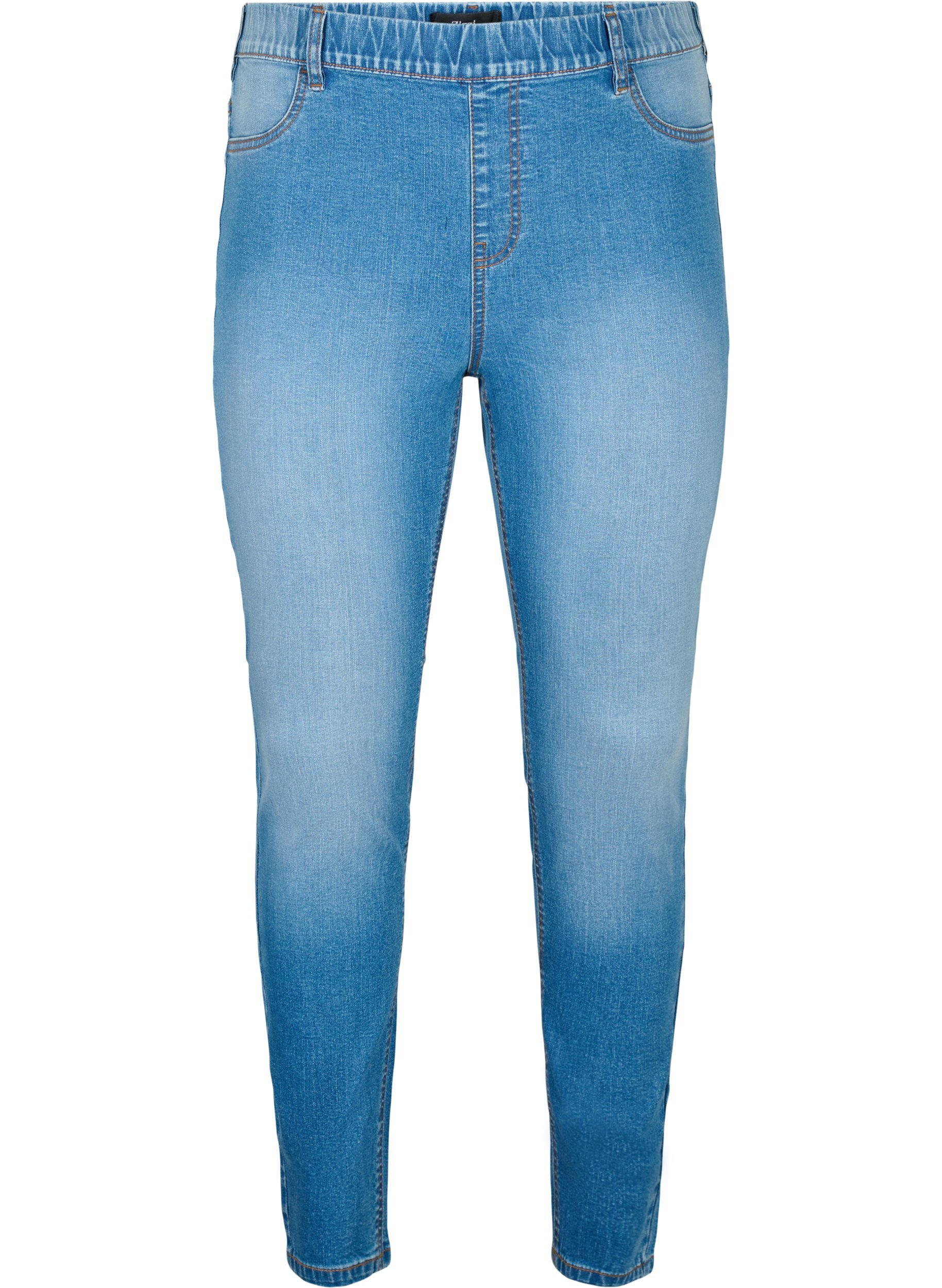 Zizzi Jeggings med baglommer, Blue denim, Packshot image number 0