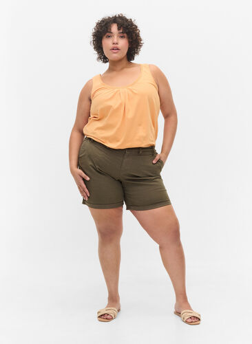 Bomulds shorts med lommer, Tarmac, Model image number 0