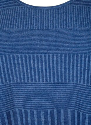 Kjole med 3/4 ærmer og stribet mønster, Estate Blue Melange, Packshot image number 2