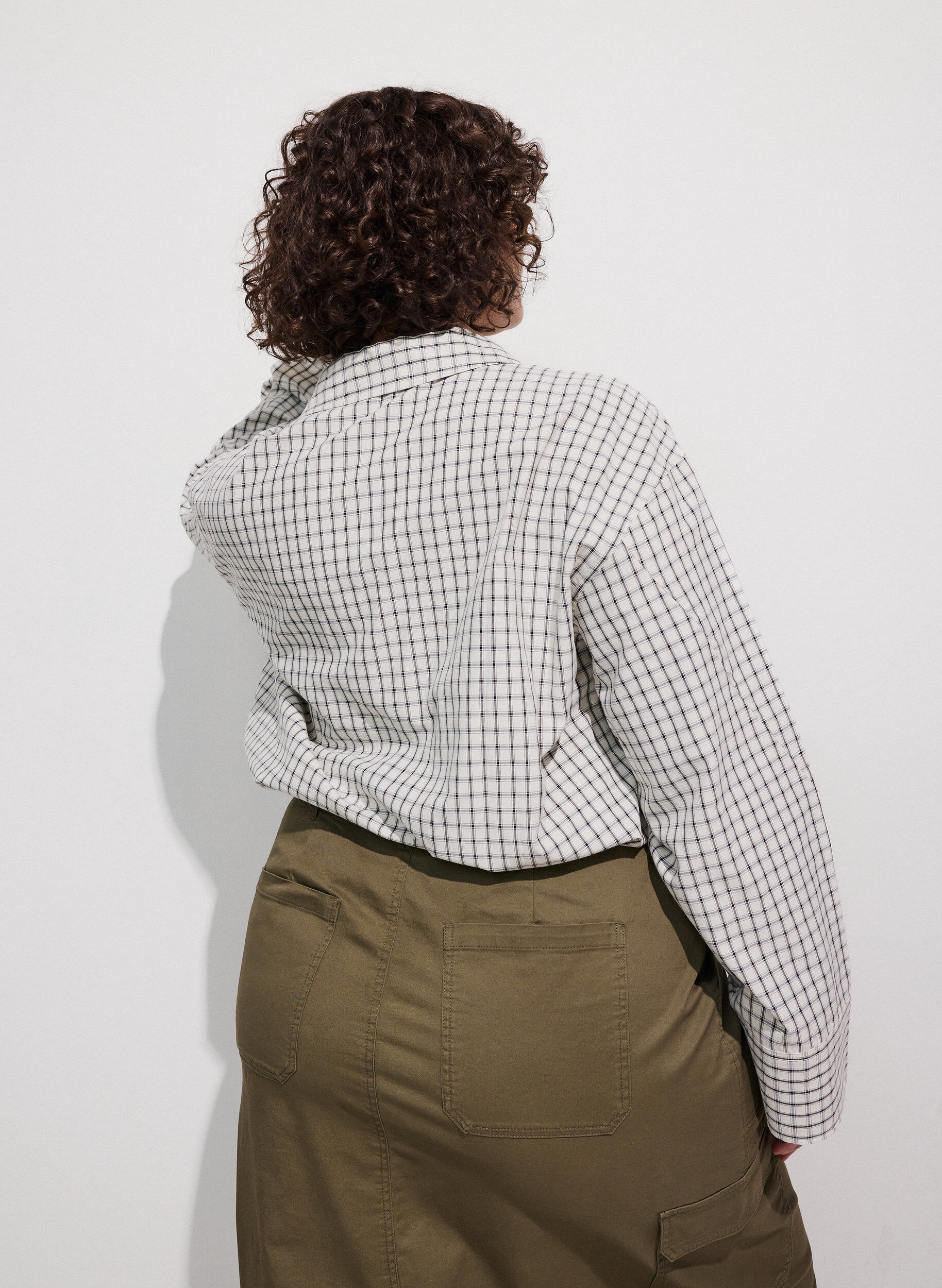 ZizziTernet skjorte med brystlomme, Hvid, Model image number 2