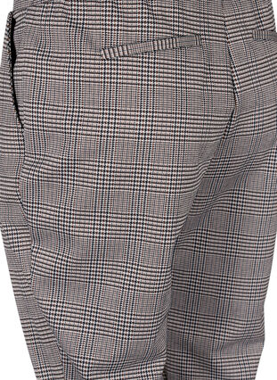Cropped Maddison bukser med ternet mønster, Beige Brown Check, Packshot image number 3