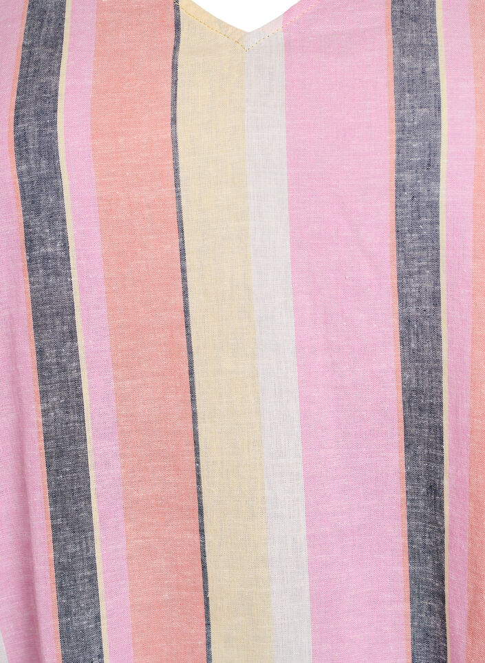 Kort kjole i h&oslash;r og viskose med 3/4 &aelig;rmer, Gul, Packshot image number 2