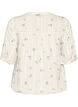 Bluse med print og 1/2 &aelig;rmer, Vanilla, Packshot image number 1