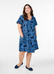 Kort a-shape kjole med blomsterprint, Bl&aring;, Model image number 1