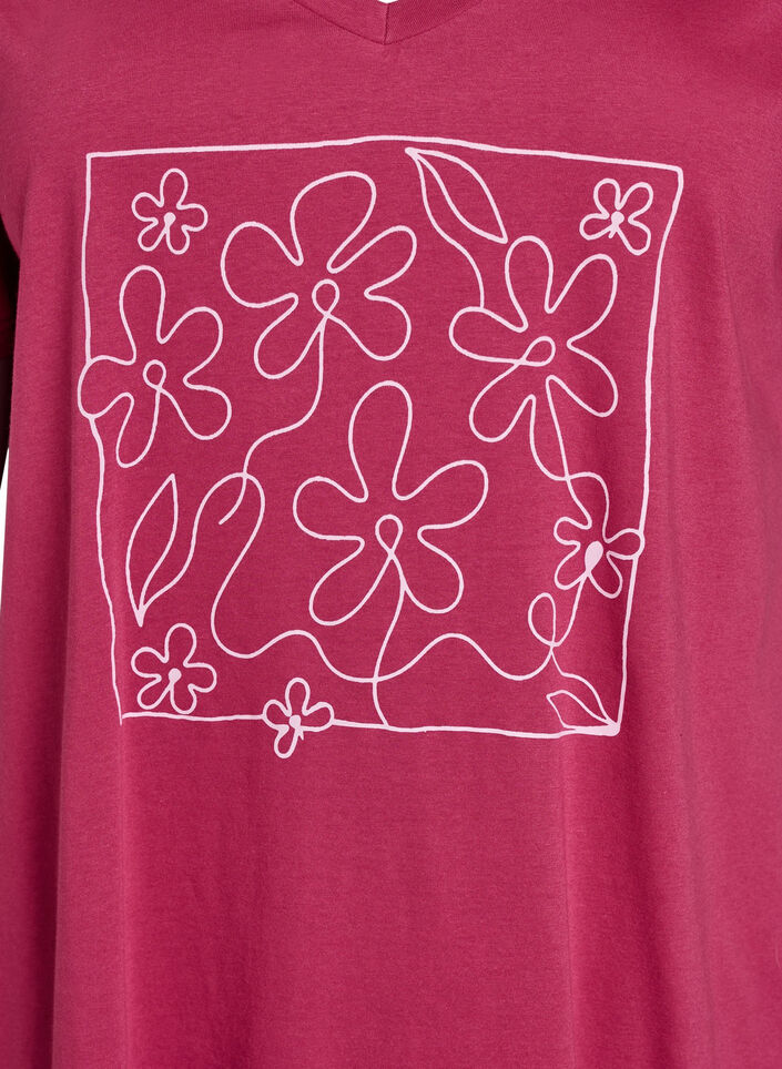 Natkjole i &oslash;kologisk bomuld med v-hals , R&oslash;d, Packshot image number 2