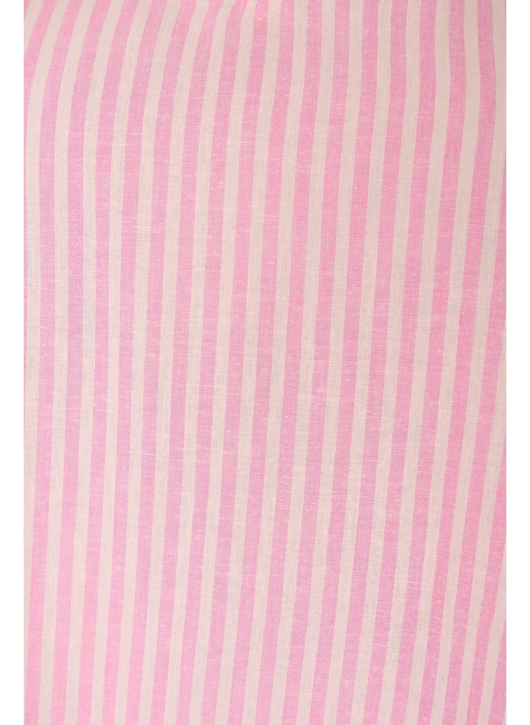 ZizziBluse i h&oslash;r og viskose med fl&aelig;se&aelig;rmer, Lyser&oslash;d, Packshot image number 2