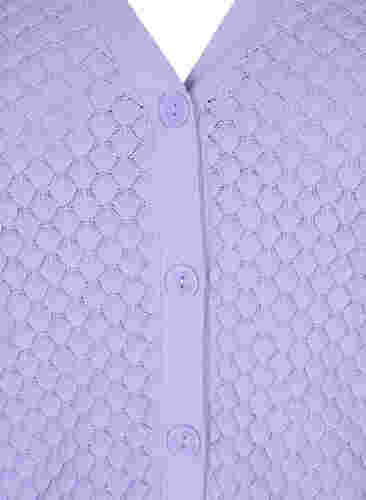 Mønstret bomulds cardigan, Lavender, Packshot image number 2