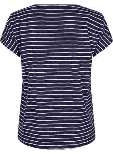 Bomulds t-shirt med striber, Night Sky W. Stripe, Packshot image number 1