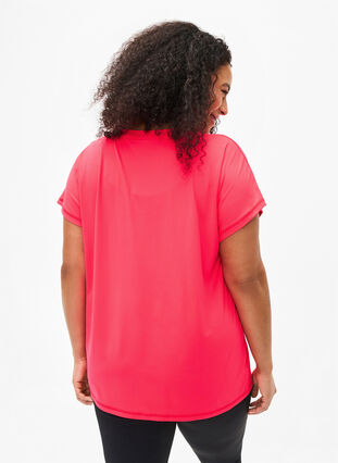 Løs trænings t-shirt med v-hals, Neon Diva Pink, Model image number 1