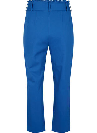 Højtaljede bukser med flæser og bindebånd, Blue Quartz, Packshot image number 1