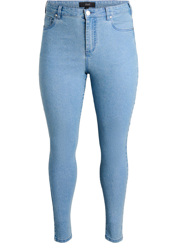 Amy jeans med h&oslash;j talje og super slim fit, Bl&aring;, Packshot image number 0