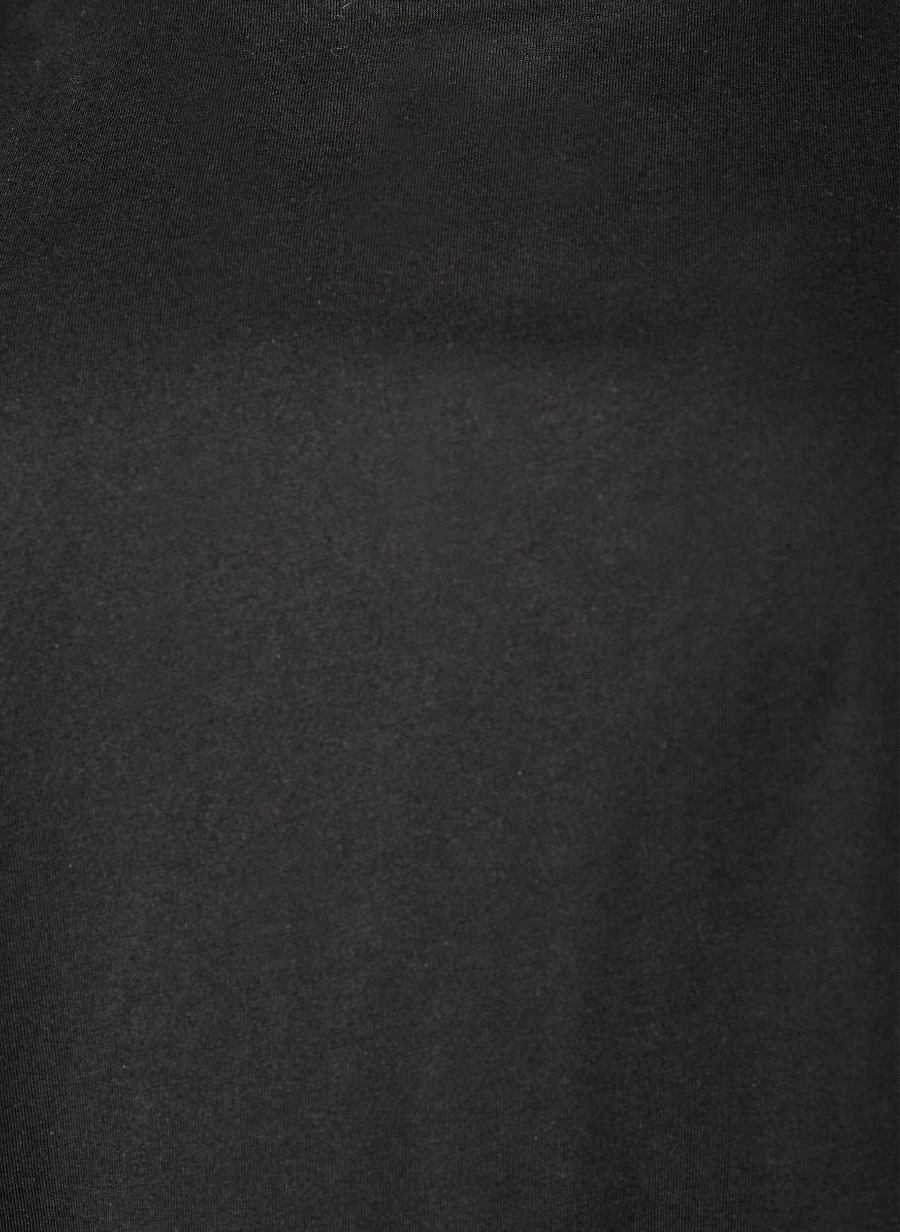 ZizziT-shirt med asymmetrisk blondekant, Sort, Packshot image number 2