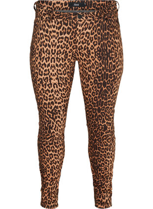 Højtaljede Amy jeans med leopardprint, Leopard, Packshot image number 0