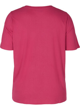 Kortærmet t-shirt i ribkvalitet, Sangria, Packshot image number 1