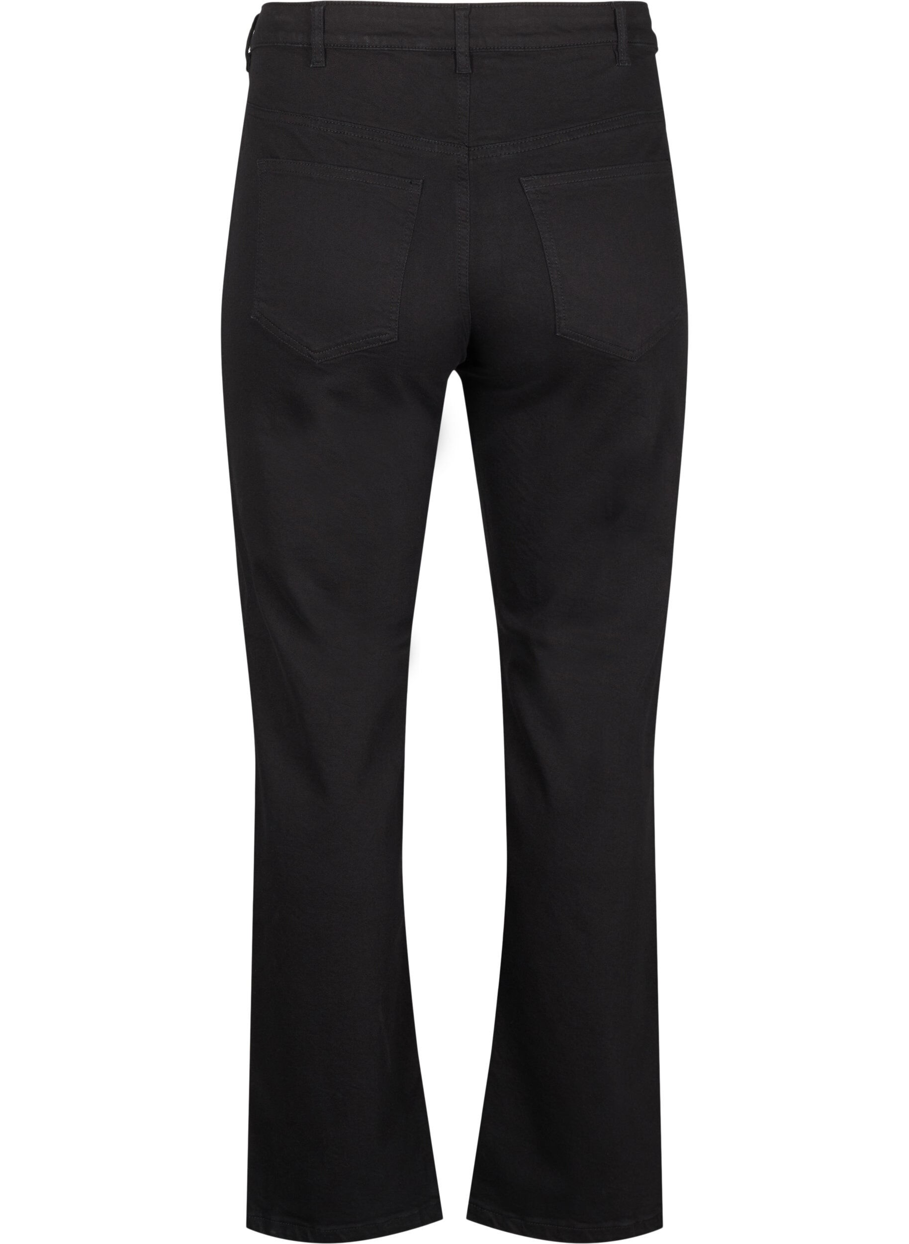 Zizzi H&oslash;jtaljede Gemma jeans med regular fit, Sort, Packshot image number 1