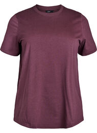 Basis t-shirt i bomuld med rund hals , M&oslash;rk Bordeaux