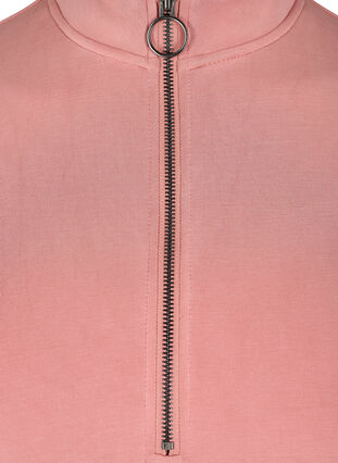 Sweat tunika med høj hals og lynlåsdetalje, Brick Dust, Packshot image number 2