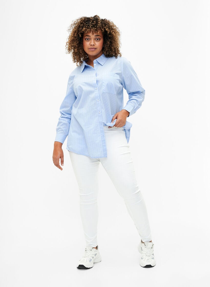Jeggings med h&oslash;j talje, Hvid, Model image number 0