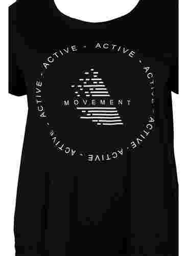 Trænings t-shirt med print, Black White Logo, Packshot image number 2