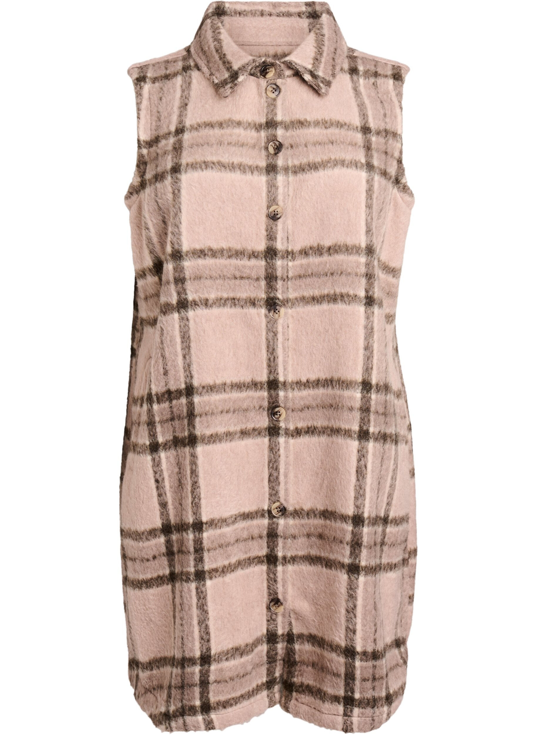 Lang ternet vest i b&oslash;rstet kvalitet