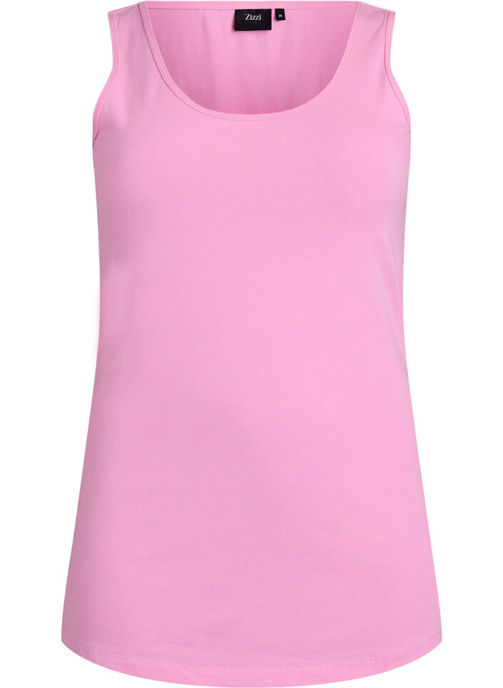 Ensfarvet basis top i bomuld, Lyser&oslash;d, Packshot image number 0