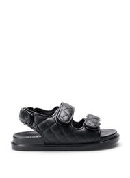 Wide fit læder sandal, Black